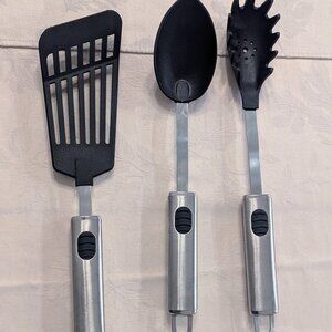 Set of 3 Oneida Stainless Steel 18/8 Cooking Utensil Slotted Spatula Spoon Pasta